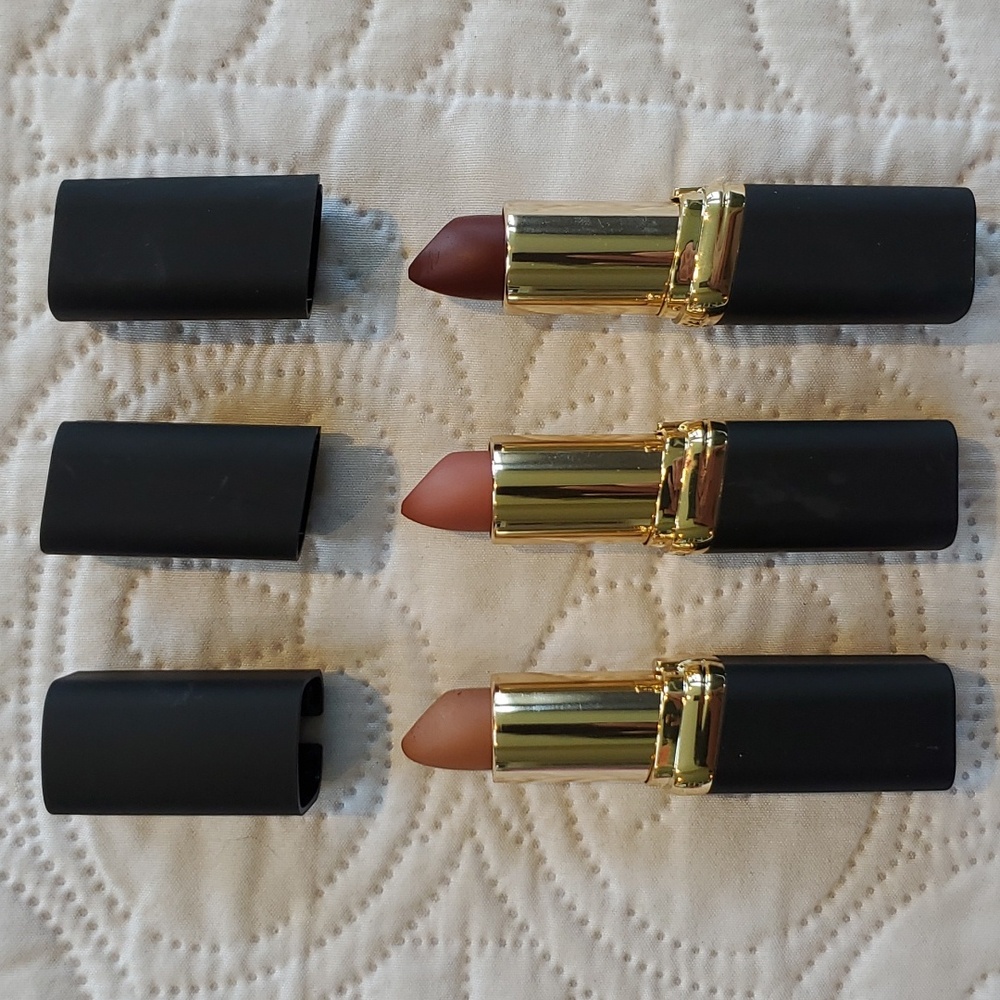NEW 3 L'Oreal Paris Colour Riche Matte Lip Colour, #420, #730 & #740